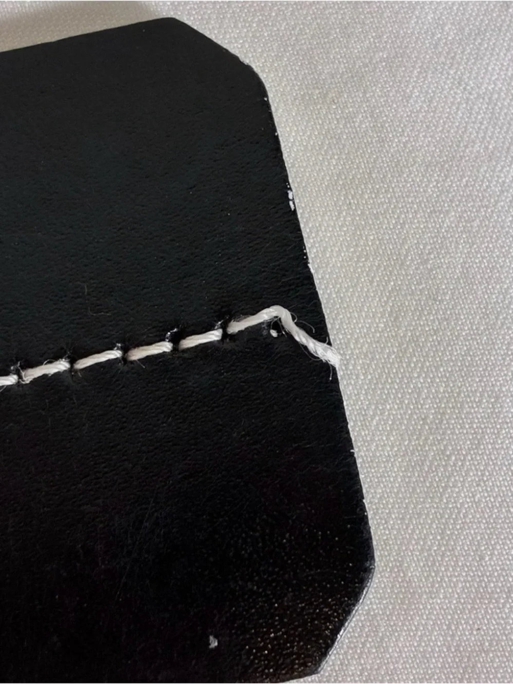H&M Black Leather Dress Belt with Subtle Stitching made in Italy